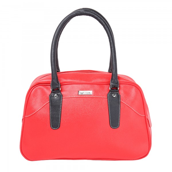 Beau Design Stylish  Red Color Imported PU Leather Casual Handbag With Double Handle For Women's/Ladies/Girls